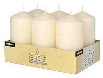 STARPAK Stumpenkerze, Durchmesser: 60 mm, creme
