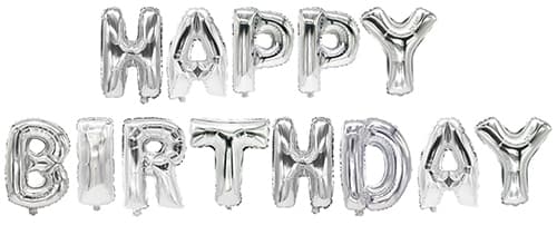 PAPSTAR Folienballon-Set , Happy Birthday, , silber