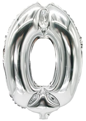 PAPSTAR Folienballon , Zahlen, , Ziffer: 0, silber
