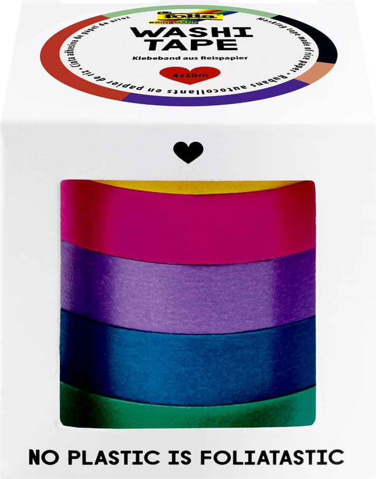 folia Deko-Klebeband Washi-Tape UNI BASIC, 5er Set