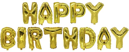 PAPSTAR Folienballon-Set , Happy Birthday, , gold