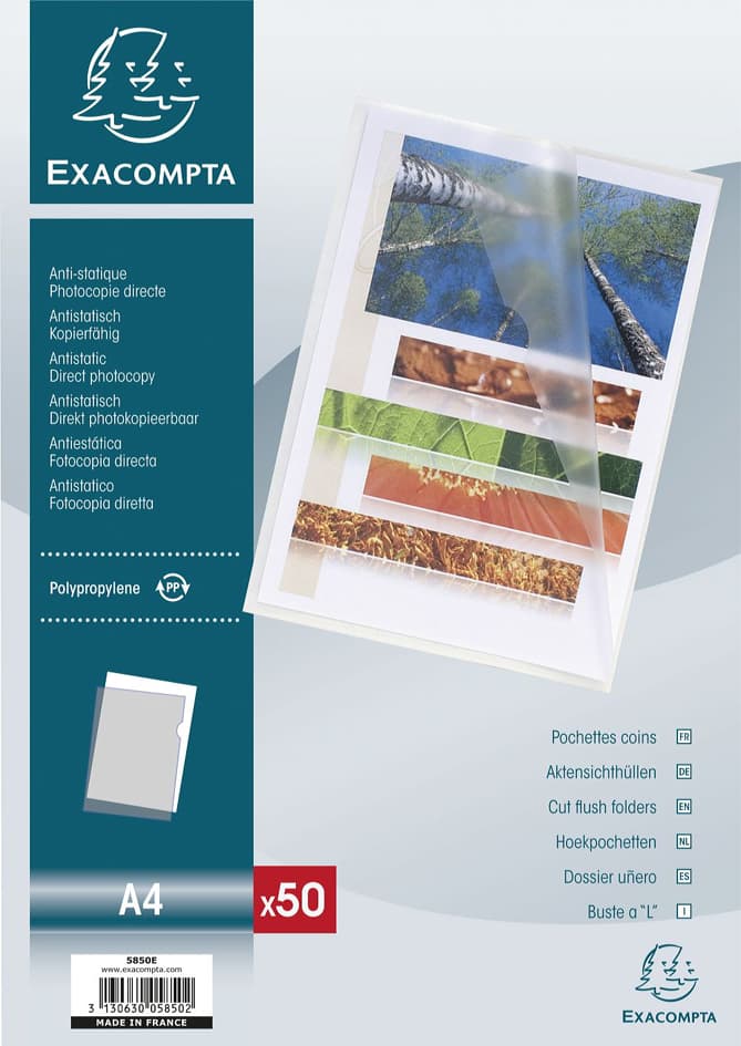 EXACOMPTA Sichthülle, DIN A4, PP 0,12 mm, genarbt