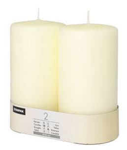 STARPAK Stumpenkerze , Ivory, , Durchmesser: 80 mm, elfenbein