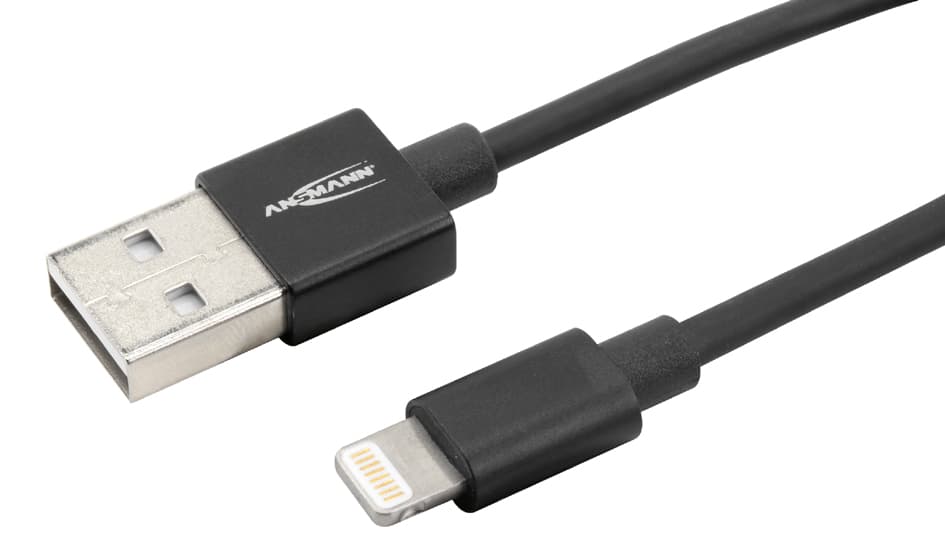 ANSMANN Daten- & Ladekabel, Apple-Lightning - USB-A, 200 cm