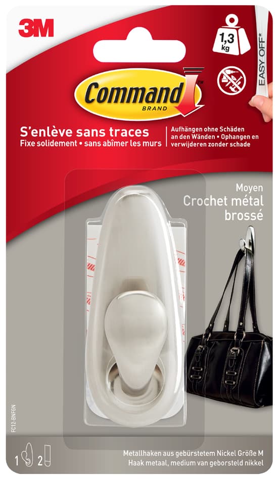 3M Command Metall-Haken , Classic, , Größe: M, silber