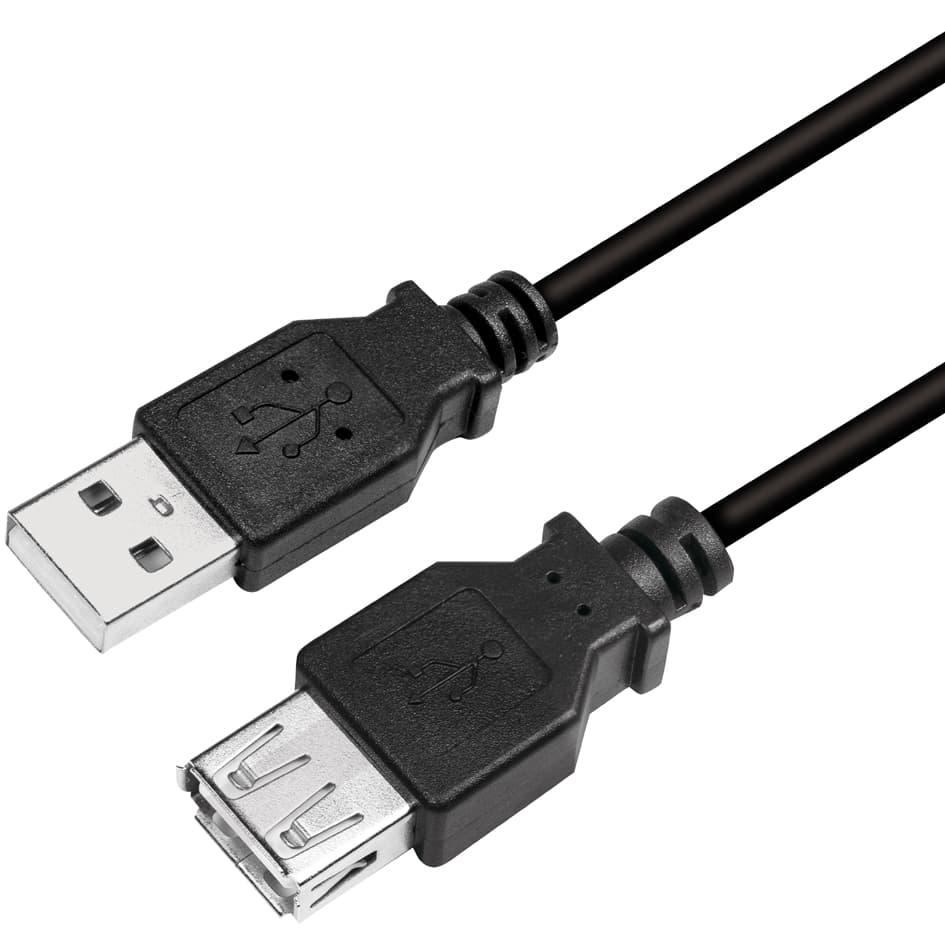 LogiLink USB 2.0 Verlängerungskabel, grau, 2,0 m