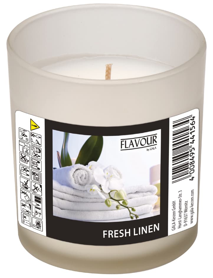 FLAVOUR by Gala Duftkerze im Glas , Fresh Linen,