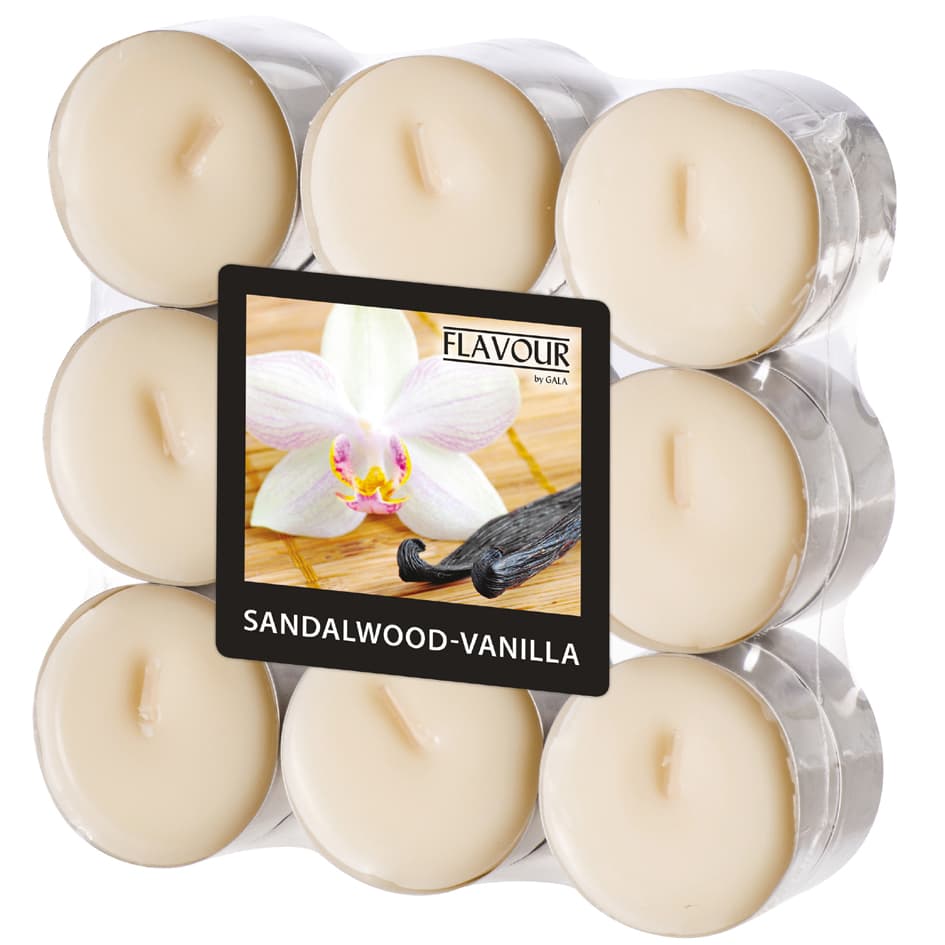 FLAVOUR by Gala Duft-Teelichter , Sandalwood-Vanilla,