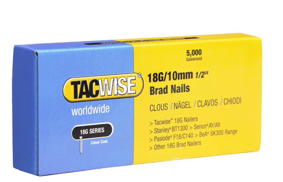 TACWISE Stiftnägel für Tacker 18G/10 verzinkt, 5.000 Stück