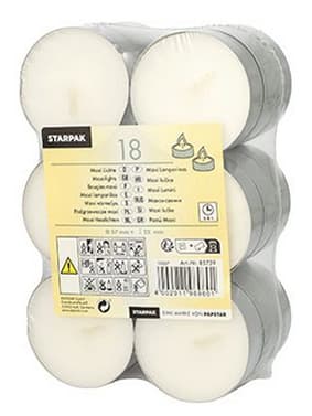 STARPAK Maxi-Teelichte, Durchmesser: 57 mm, weiß