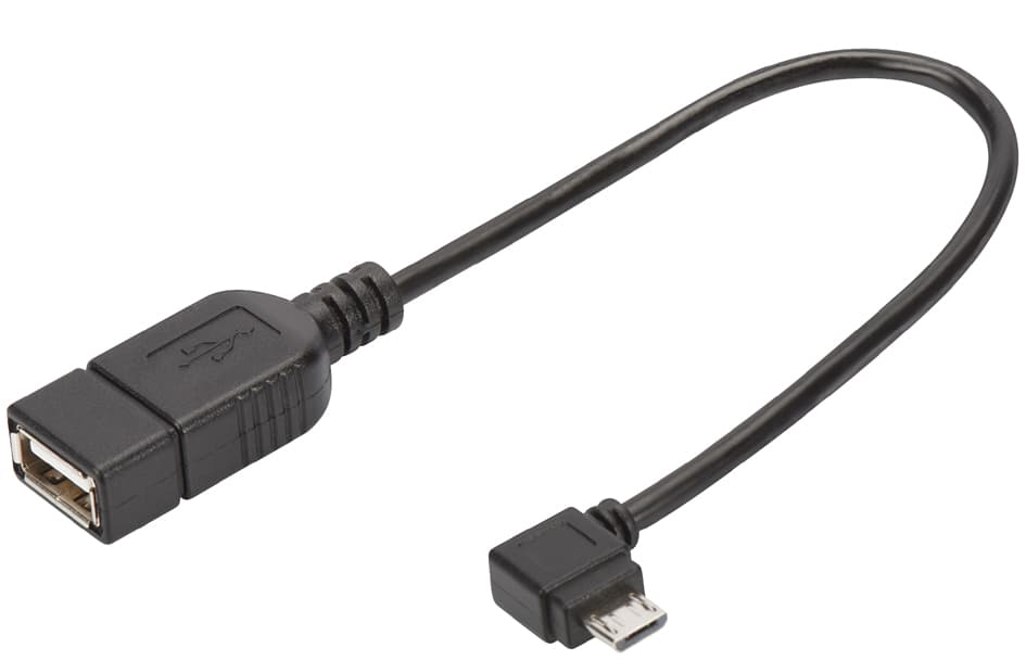 DIGITUS USB 2.0 Adapterkabel, Micro USB-B - USB-A, 0,15 m