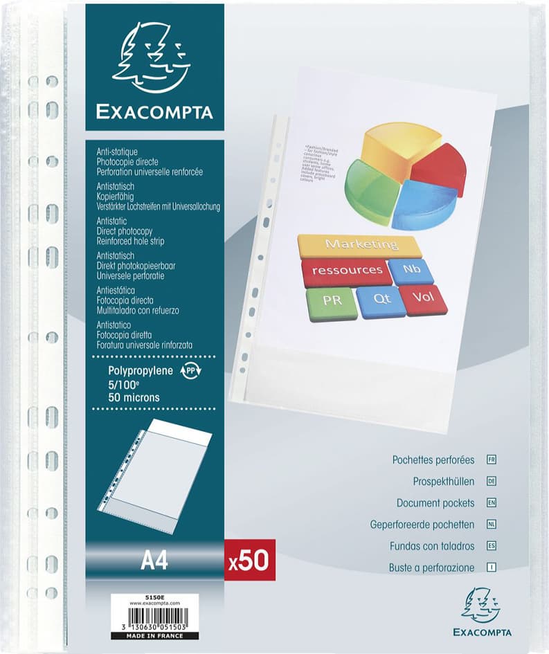 EXACOMPTA Prospekthülle, DIN A4, PP, genarbt transparent