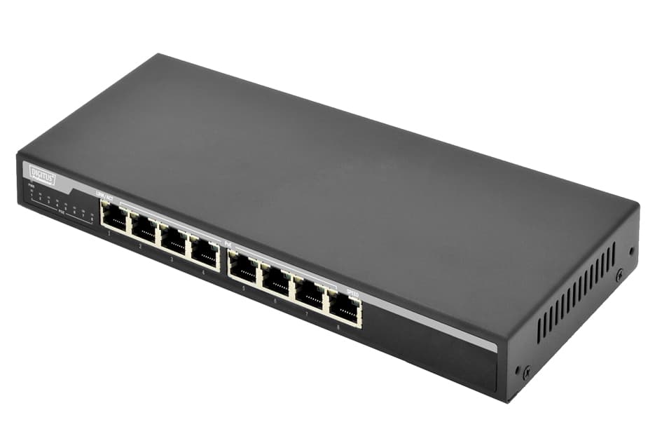 DIGITUS Desktop Gigabit Ethernet PoE Switch, 8-Port