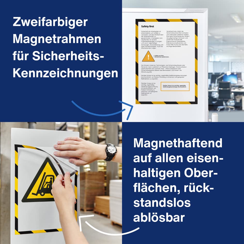 magnetoplan Magnetrahmen magnetofix SAFETY, A3, grün/weiß