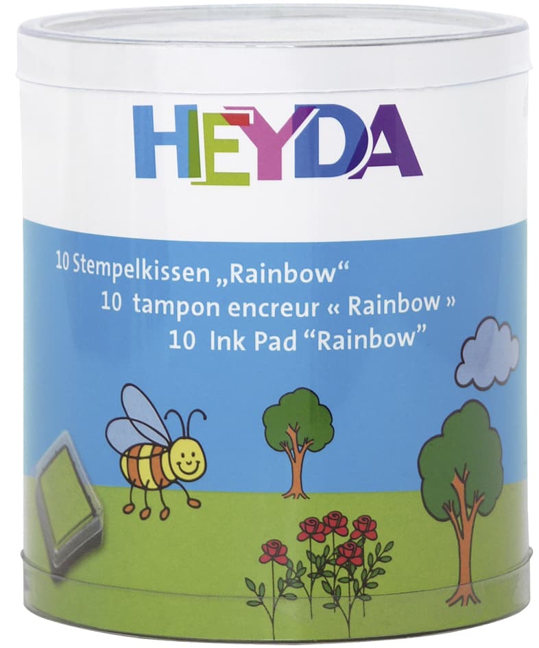 HEYDA Stempelkissen-Set , Rainbow, , Klarsicht-Runddose