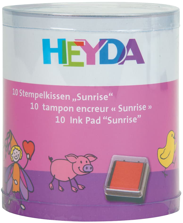HEYDA Stempelkissen-Set , Sunrise, , Klarsicht-Runddose