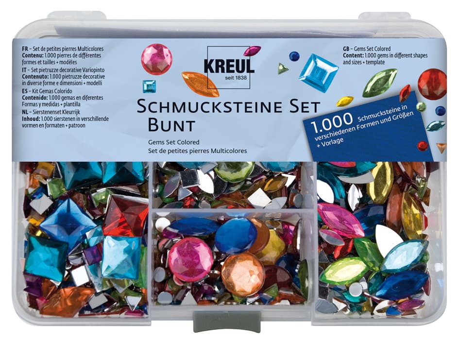 KREUL Schmucksteine-Set , Bunt,