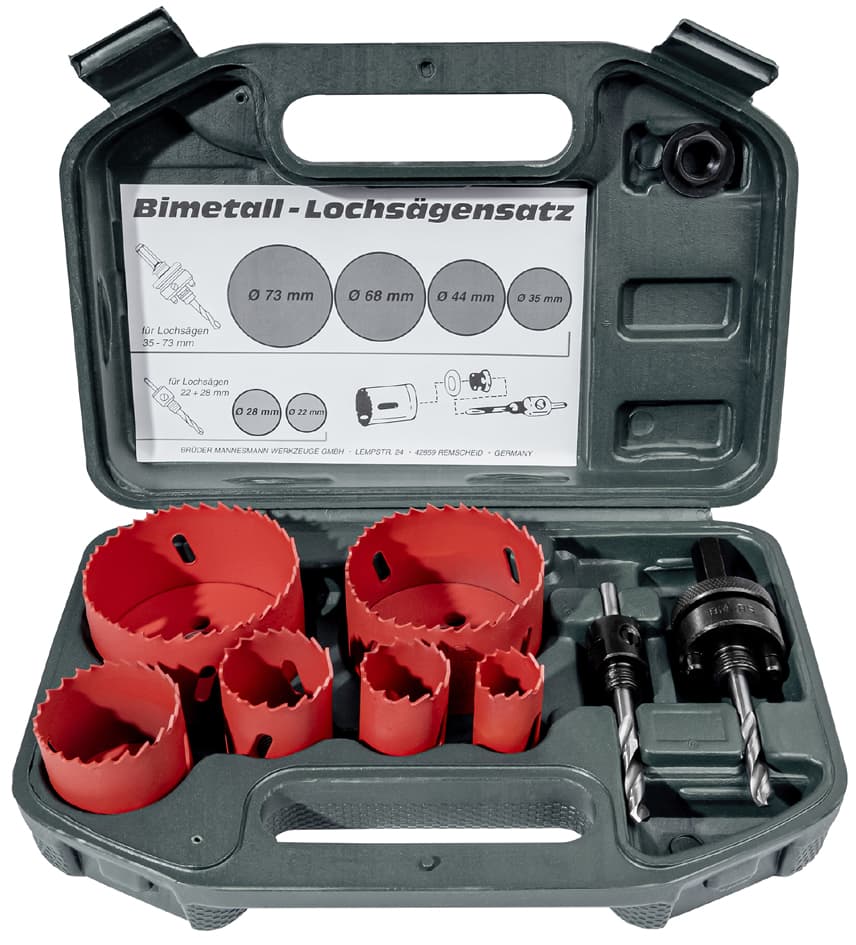BRÜDER MANNESMANN Lochsägen-Satz, 8-teilig, aus Bi-Metall
