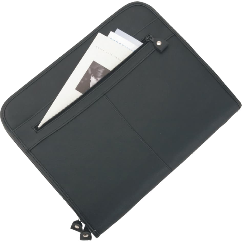 Alassio Schreibmappe , MILANO, , A4, Lederimitat, schwarz