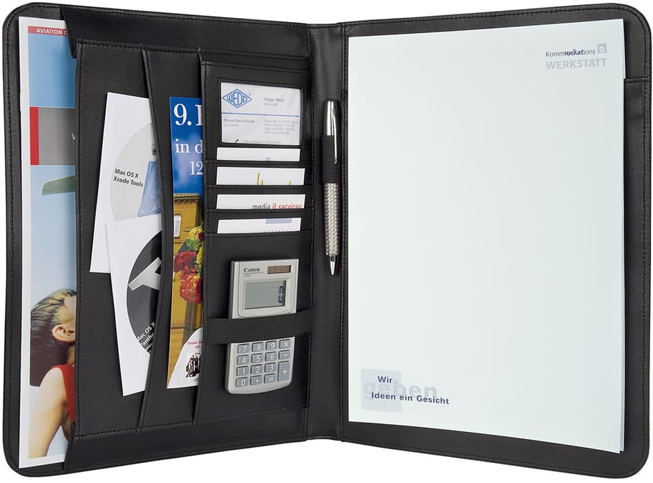 WEDO Schreibmappe Elegance, A4, Kunstleder/Nylon, schwarz