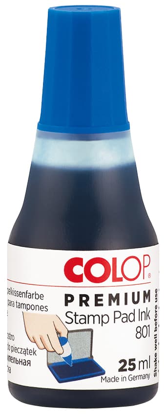 COLOP Stempelfarbe , 801, , für Stempelkissen, 25 ml, blau