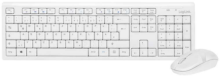 LogiLink Desktop Set, kabellos, 66 Kanäle, weiß