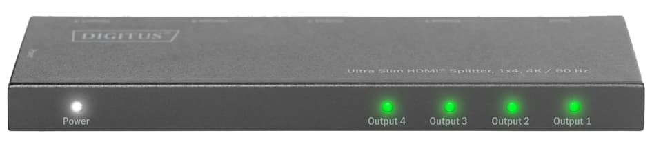 DIGITUS Ultra Slim HDMI Splitter, 1x4, 4K/60 Hz, schwarz