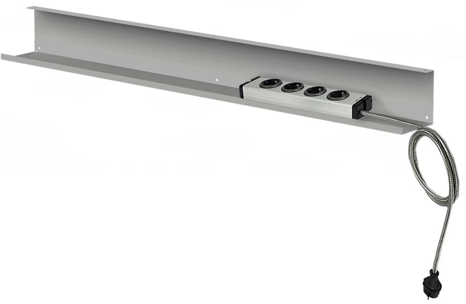 kerkmann Kabelkanal horizontal für Sitz-/Stehtische, silber