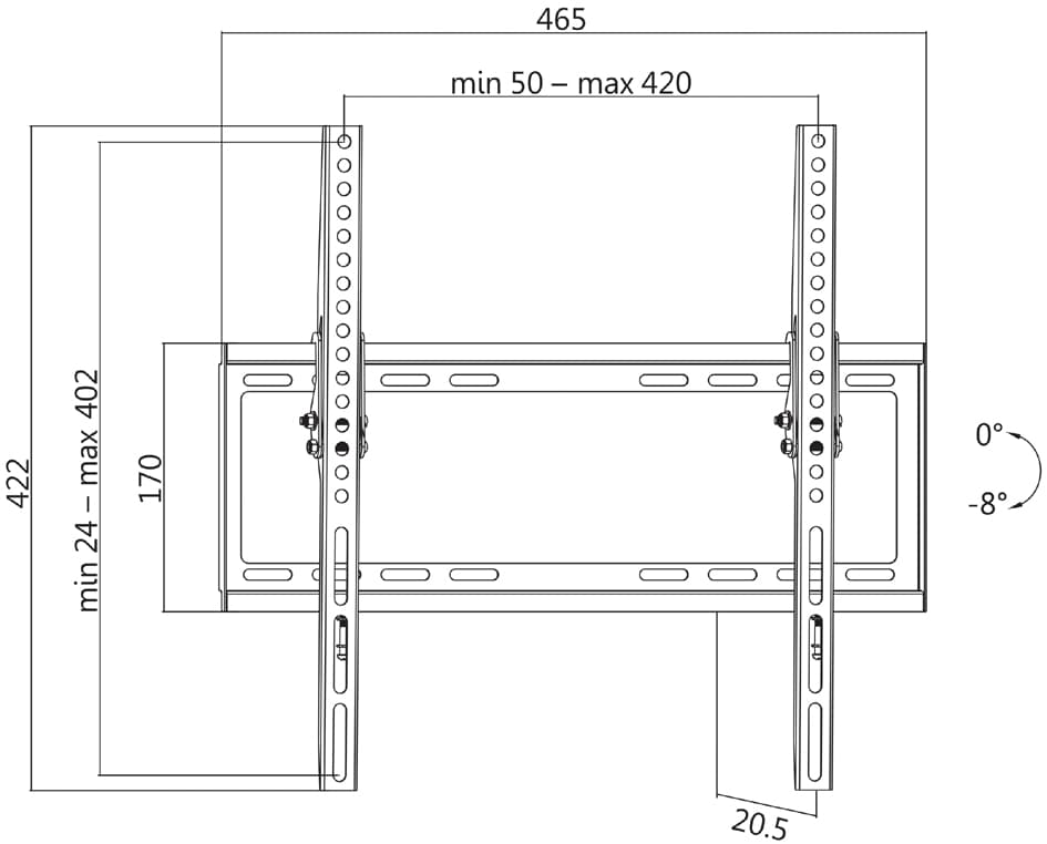 LogiLink TV-Wandhalterung, neigbar, für 81,28 - 139,7 cm