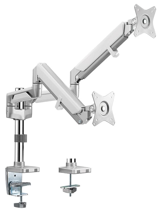 LogiLink Doppel-Monitorarm, aus Aluminium, silber, Curved