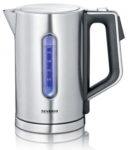 SEVERIN Wasserkocher WK 3418, 1,7 Liter, Edelstahl/schwarz