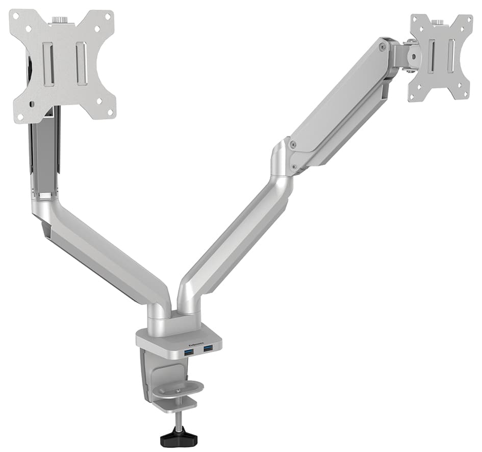 Fellowes Doppel-Monitorarm Platinum Series, silber