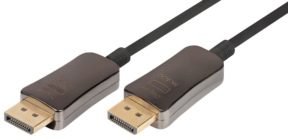 DIGITUS DisplayPort AOC Hybrid Glasfaserkabel, UHD 8K, 10 m