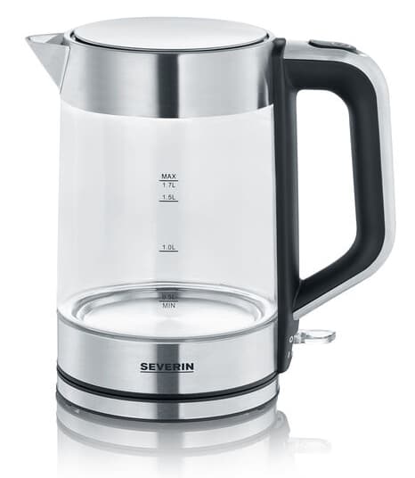 SEVERIN Wasserkocher WK 3420, 1,7 Liter, Glas/Edelstahl