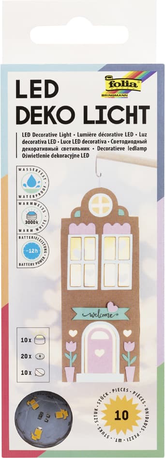 folia LED-Deko-Licht, 10 Stück inkl. 20 Batterien