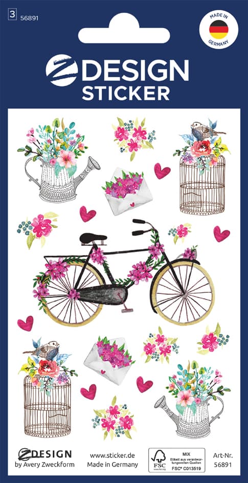 AVERY Zweckform ZDesign Sticker CREATIVE , Blumensträuße,