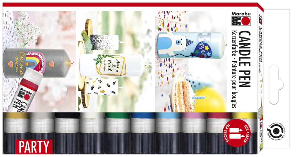 Marabu Kerzenmalfarbe , Candle Pen, , 10er Set