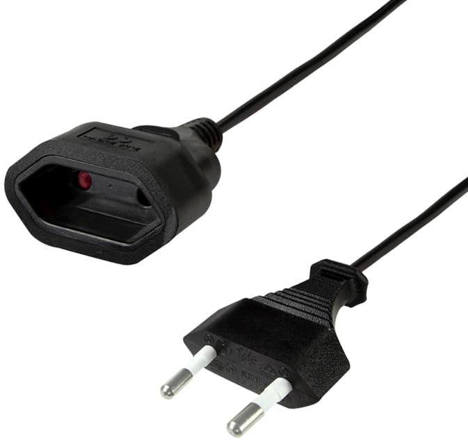 LogiLink Verlängerungskabel, Eurostecker, 0,2 m, schwarz