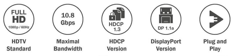 DIGITUS DisplayPort Adapterkabel, DP auf DVI-D (24+1), 3 m
