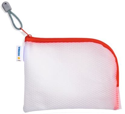 HERMA Reißverschlusstasche , Mesh Bags, , DIN A6, rot