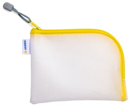 HERMA Reißverschlusstasche , Mesh Bags, , DIN A6, gelb