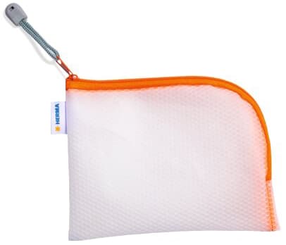 HERMA Reißverschlusstasche , Mesh Bags, , DIN A6, orange