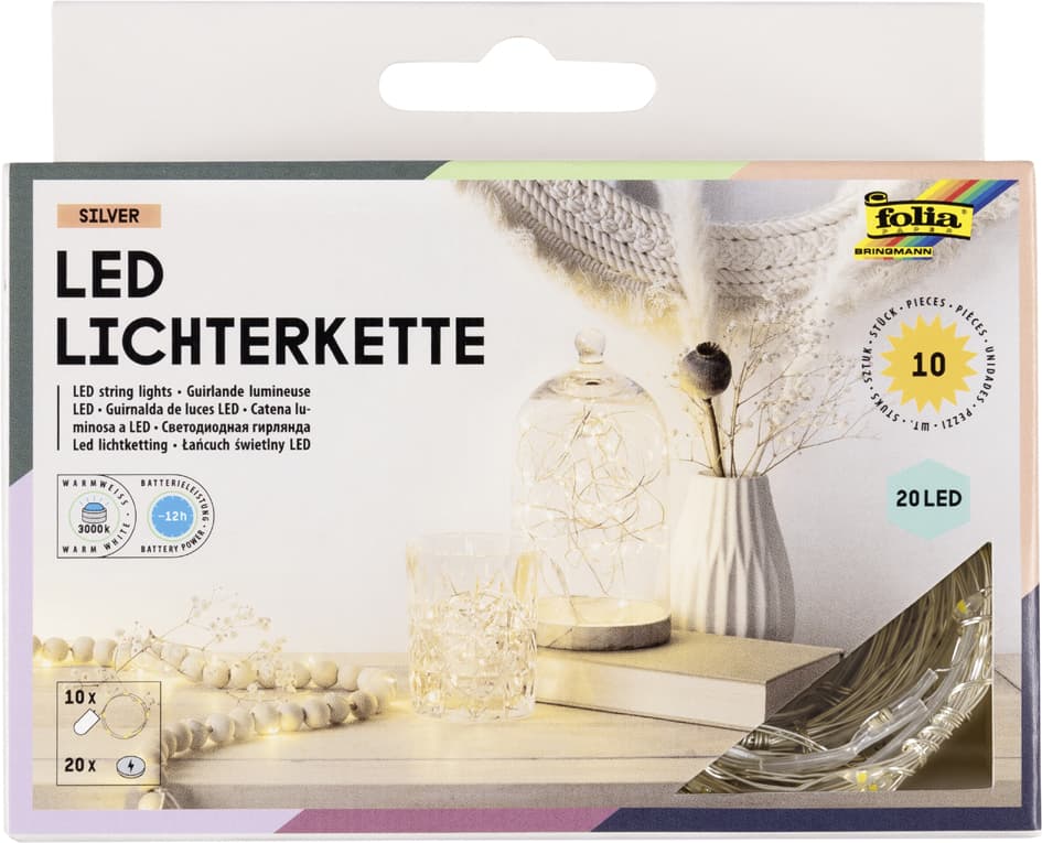 folia LED-Mini-Lichterkette, Batteriebetrieb, 20 LEDs