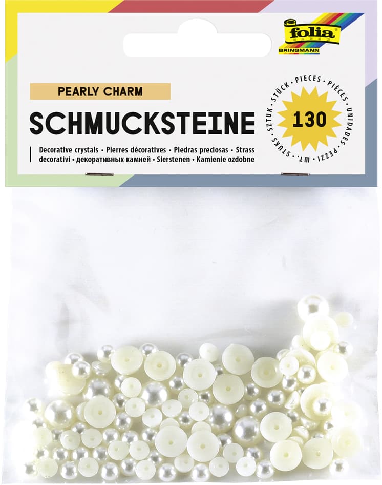 folia Schmucksteine , Pearly Charm, , rund, perlmutt
