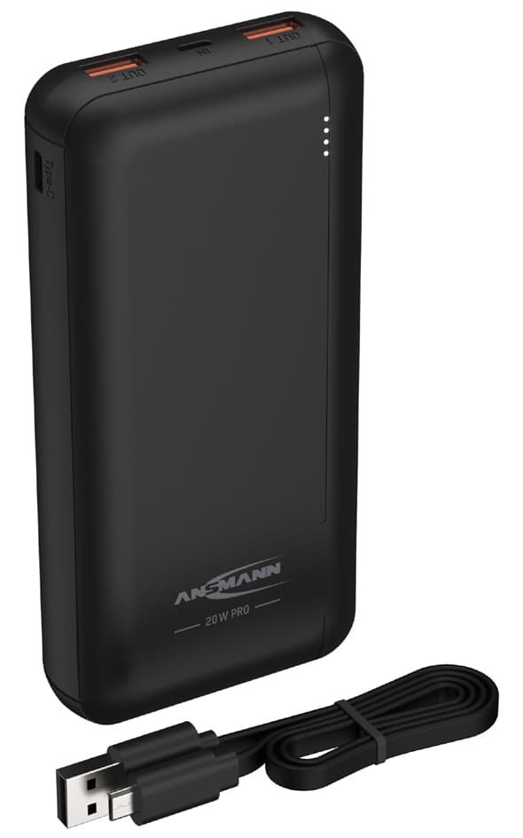ANSMANN Powerbank PB320PD, 10.000 mAh, schwarz