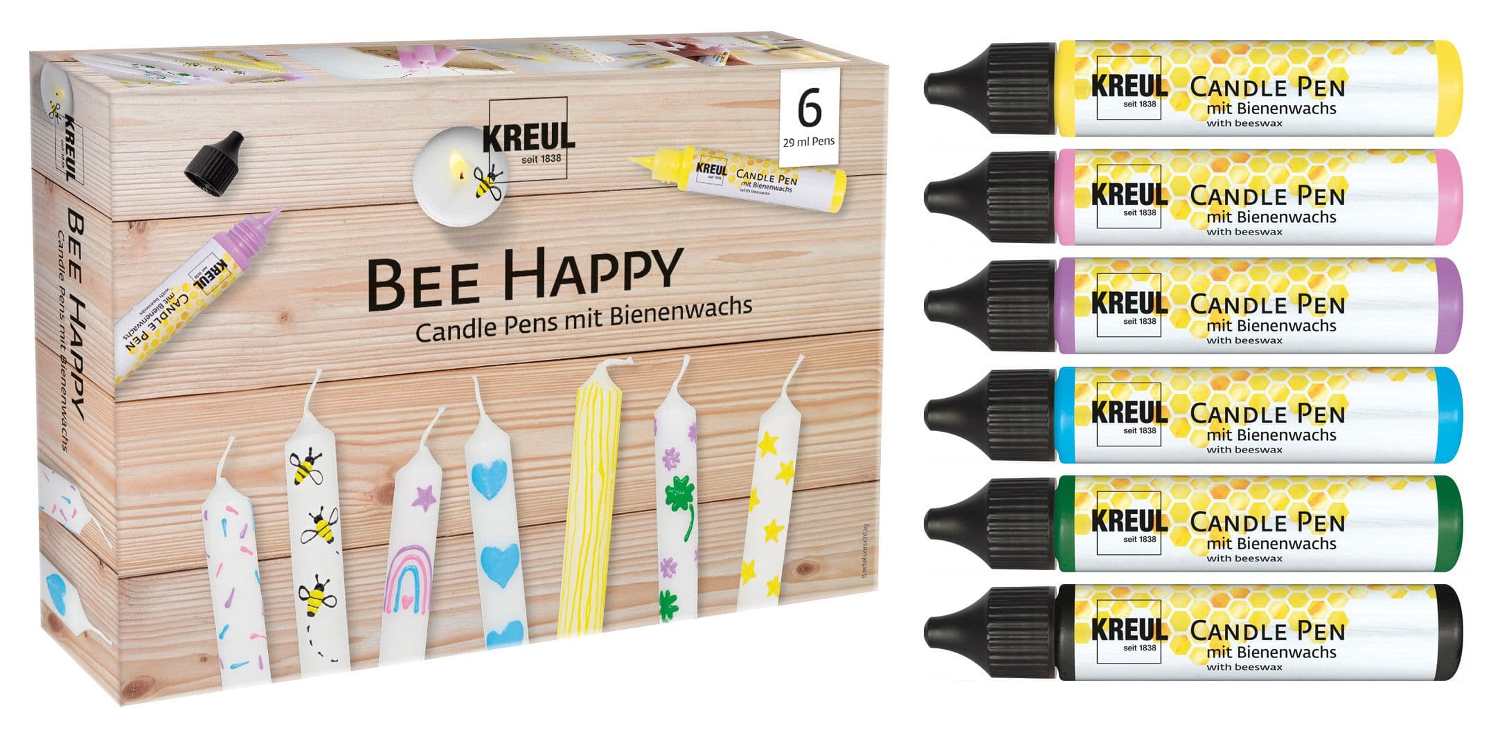 KREUL Candle Pen , Bee Happy, , 6er-Set