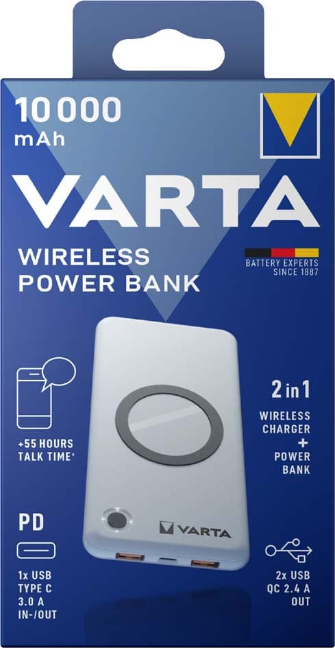 VARTA Powerbank , Wireless, , 20.000 mAh, weiß