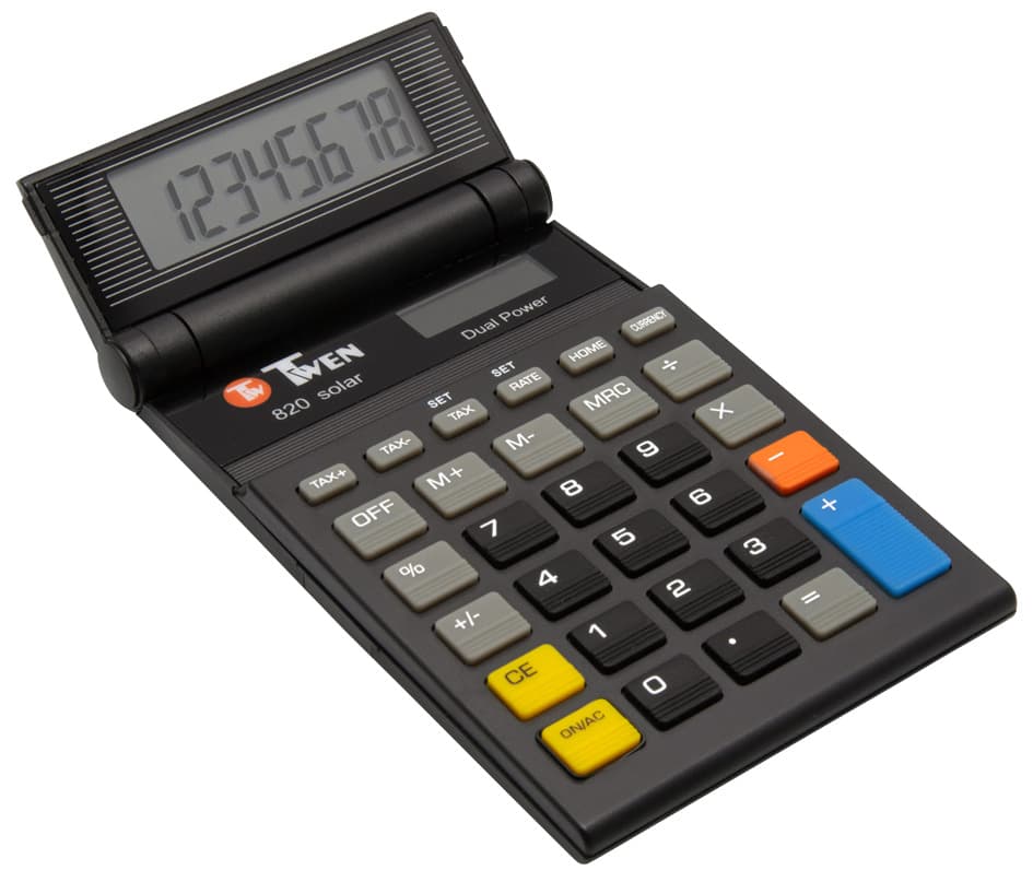 TWEN Taschenrechner 820 Solar, schwarz