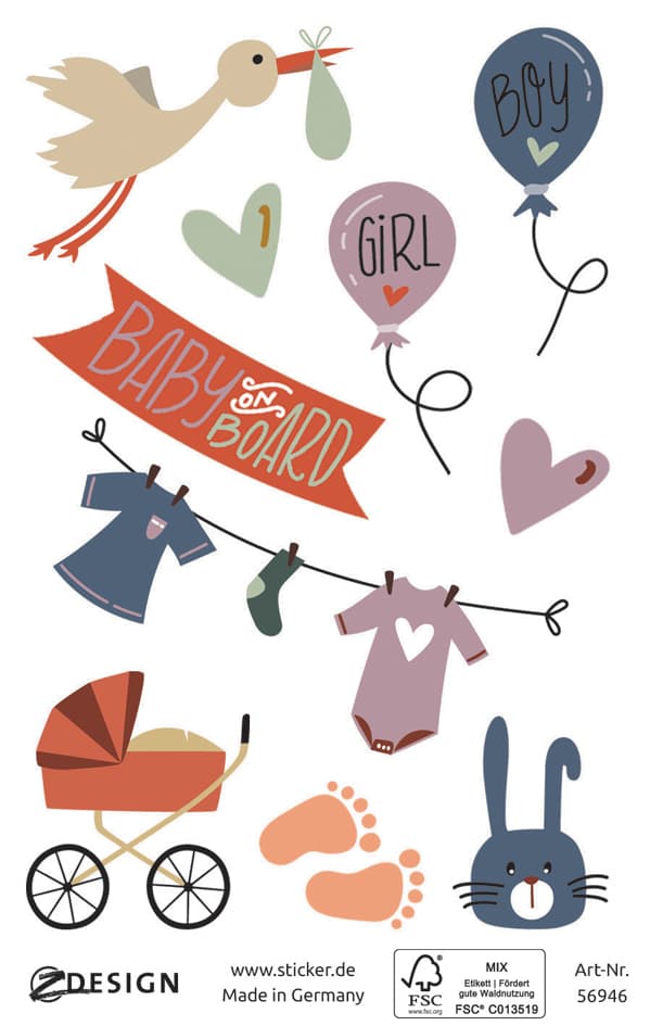 AVERY Zweckform ZDesign Sticker CREATVE , Baby,