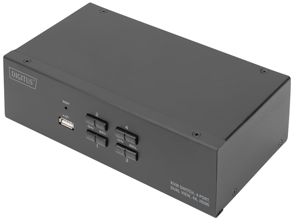 DIGITUS KVM-Switch, 4-Port, Dual-Display, 4K, HDMI